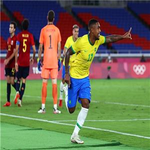 Soccer-Malcom grabs golden glory for Brazil