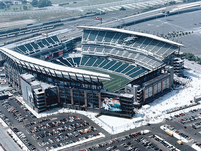 The Aerial View of Lincoln Financial Field, the Main Football