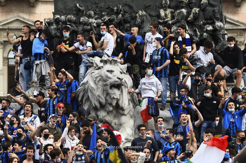 Crowds gather as Inter Milan crowned champions of Italy